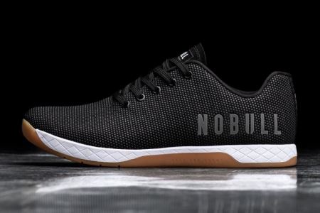NOBULL Black White Gum Trainer - Sneakersy Damskie Czarne Białe | PL-b3ozjIb